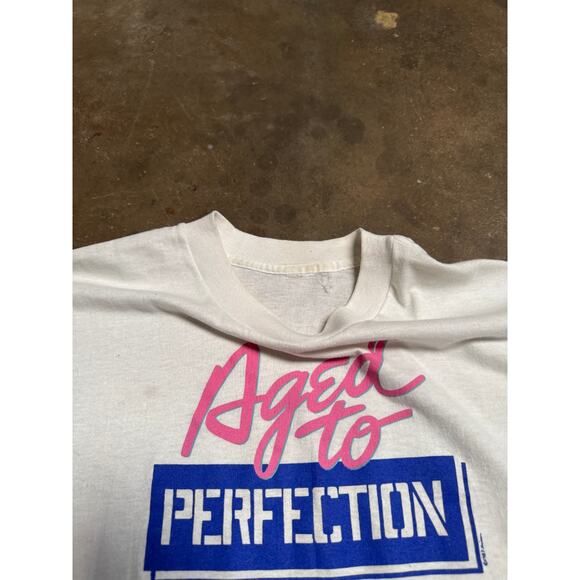 VTG '87 Aged to Perfection Clearly a Classic Age Humor White S/S T-Shirt Sz L - Picture 2 of 16